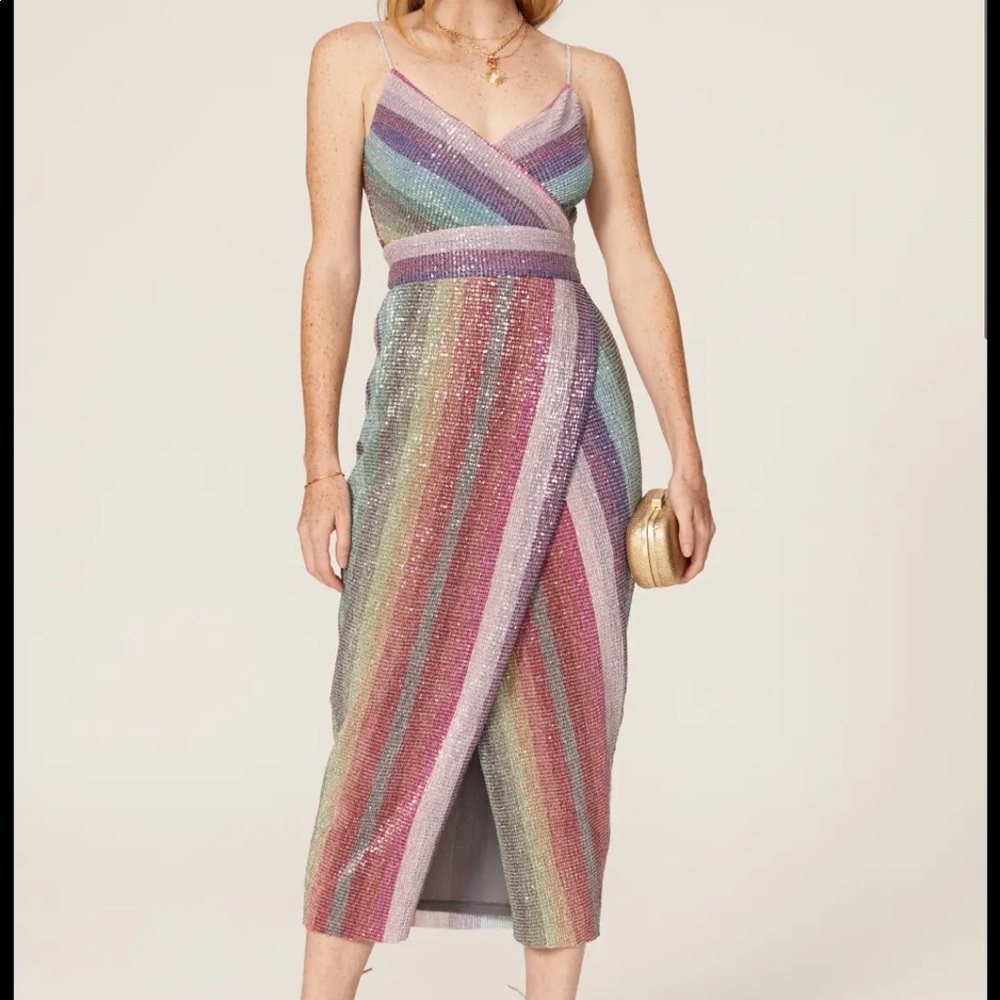 Saylor Sequin Wrap Dress Great Condition M